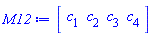 Vector[row](4, {(1) = c[1], (2) = c[2], (3) = c[3], (4) = c[4]})