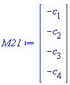 Vector(4, {(1) = -c[1], (2) = -c[2], (3) = -c[3], (4) = -c[4]})