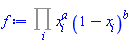 Product(x[i]^a*(1-x[i])^b, i)