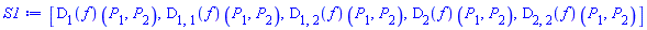 [(D[1](f))(P[1], P[2]), (D[1, 1](f))(P[1], P[2]), (D[1, 2](f))(P[1], P[2]), (D[2](f))(P[1], P[2]), (D[2, 2](f))(P[1], P[2])]