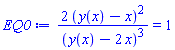 2*(y(x)-x)^2/(y(x)-2*x)^3 = 1