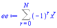 Sum((-1)^r*x^r, r = 0 .. N)