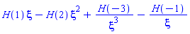 H(1)*xi-H(2)*xi^2+H(-3)/xi^3-H(-1)/xi