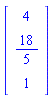 Vector(3, {(1) = 4, (2) = 18/5, (3) = 1})