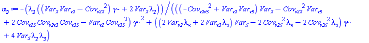 -lambda__3*((Var__S*Var__v2-Cov__v2S^2)*gamma+2*Var__S*lambda__2)/(((-Cov__v2v3^2+Var__v2*Var__v3)*Var__S-Cov__v2S^2*Var__v3+2*Cov__v2S*Cov__v2v3*Cov__v3S-Var__v2*Cov__v3S^2)*gamma^2+((2*Var__v2*lambda__3+2*Var__v3*lambda__2)*Var__S-2*Cov__v2S^2*lambda__3-2*Cov__v3S^2*lambda__2)*gamma+4*Var__S*lambda__2*lambda__3)