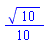 (1/10)*10^(1/2)