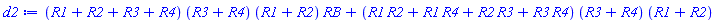 (R1+R2+R3+R4)*(R3+R4)*(R1+R2)*RB+(R1*R2+R1*R4+R2*R3+R3*R4)*(R3+R4)*(R1+R2)