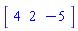 Vector[row](3, {(1) = 4, (2) = 2, (3) = -5})