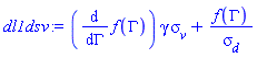 (diff(f(Gamma), Gamma))*gamma*sigma__v+f(Gamma)/sigma__d