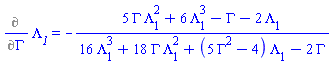 Diff(Lambda__1, Gamma) = -(5*Gamma*Lambda[1]^2+6*Lambda[1]^3-Gamma-2*Lambda[1])/(16*Lambda[1]^3+18*Gamma*Lambda[1]^2+(5*Gamma^2-4)*Lambda[1]-2*Gamma)