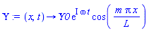 proc (x, t) options operator, arrow; Upsilon0*exp(I*omega*t)*cos(m*Pi*x/L) end proc