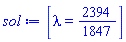[lambda = 2394/1847]