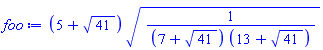 (5+41^(1/2))*(1/((7+41^(1/2))*(13+41^(1/2))))^(1/2)