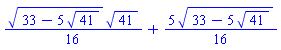 (1/16)*(33-5*41^(1/2))^(1/2)*41^(1/2)+(5/16)*(33-5*41^(1/2))^(1/2)