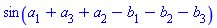 sin(a[1]+a[3]+a[2]-b[1]-b[2]-b[3])