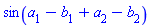 sin(a[1]-b[1]+a[2]-b[2])