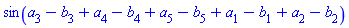 sin(a[3]-b[3]+a[4]-b[4]+a[5]-b[5]+a[1]-b[1]+a[2]-b[2])
