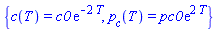 {c(T) = c0*exp(-2*T), p__c(T) = pc0*exp(2*T)}
