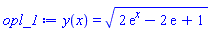 y(x) = (2*exp(x)-2*exp(1)+1)^(1/2)