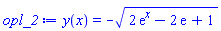 y(x) = -(2*exp(x)-2*exp(1)+1)^(1/2)