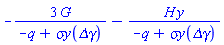 -3*G/(-q+`&sigma;y`(`&Delta;&gamma;`))-H*y/(-q+`&sigma;y`(`&Delta;&gamma;`))