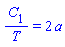 C[1]/T = 2*a