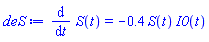 diff(S(t), t) = -.4*S(t)*I0(t)
