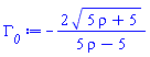 -2*(5*rho+5)^(1/2)/(5*rho-5)