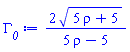 2*(5*rho+5)^(1/2)/(5*rho-5)