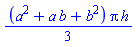 (1/3)*(a^2+a*b+b^2)*Pi*h