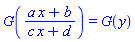 G((a*x+b)/(c*x+d)) = G(y)