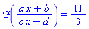 G((a*x+b)/(c*x+d)) = 11/3