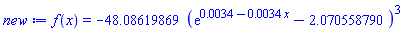 f(x) = -48.08619869*(exp(0.34e-2-0.34e-2*x)-2.070558790)^3