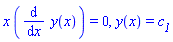 x*(diff(y(x), x)) = 0, y(x) = c__1