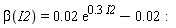 beta(I2) = 0.2e-1*exp(.3*I2)-0.2e-1