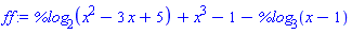 %log[2](x^2-3*x+5)+x^3-1-%log[3](x-1)
