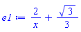 2/x+(1/3)*3^(1/2)