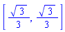[(1/3)*3^(1/2), (1/3)*3^(1/2)]