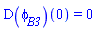 (D(phi[B3]))(0) = 0