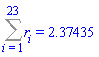 Sum(r[i], i = 1 .. 23) = 2.37435