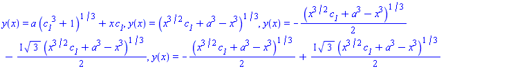 y(x) = a*(c__1^3+1)^(1/3)+x*c__1, y(x) = (x^(3/2)*c__1+a^3-x^3)^(1/3), y(x) = -(1/2)*(x^(3/2)*c__1+a^3-x^3)^(1/3)-((1/2)*I)*3^(1/2)*(x^(3/2)*c__1+a^3-x^3)^(1/3), y(x) = -(1/2)*(x^(3/2)*c__1+a^3-x^3)^(1/3)+((1/2)*I)*3^(1/2)*(x^(3/2)*c__1+a^3-x^3)^(1/3)