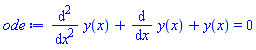 diff(diff(y(x), x), x)+diff(y(x), x)+y(x) = 0