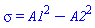 sigma = A1^2-A2^2