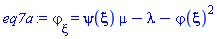 diff(varphi(xi), xi) = psi(xi)*mu-lambda-varphi(xi)^2