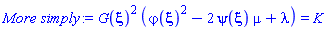 G(xi)^2*(varphi(xi)^2-2*psi(xi)*mu+lambda) = K