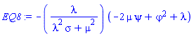 -``(lambda/(lambda^2*sigma+mu^2))*``(-2*mu*psi+varphi^2+lambda)