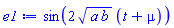 sin(2*(a*b)^(1/2)*(t+mu))