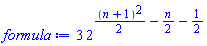 3*2^((1/2)*(n+1)^2-(1/2)*n-1/2)