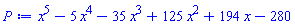 x^5-5*x^4-35*x^3+125*x^2+194*x-280