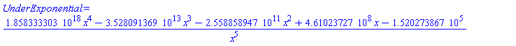 (0.1858333303e19*x^4-0.3528091369e14*x^3-0.2558858947e12*x^2+461023727.*x-152027.3867)/x^5